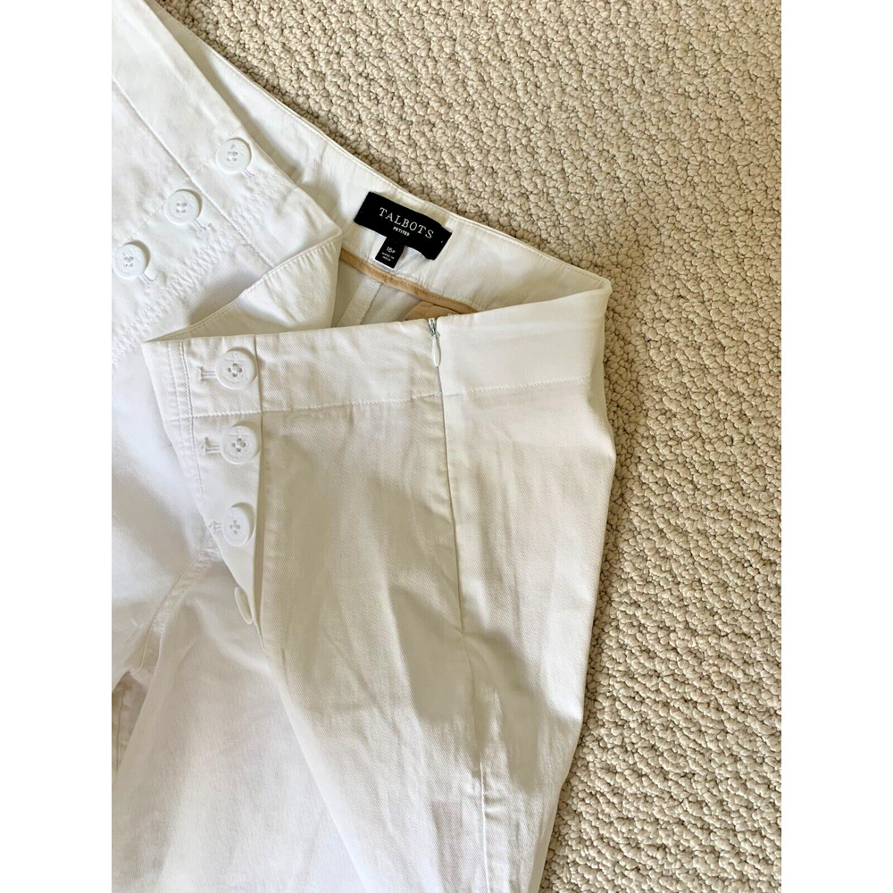 Talbots White Stretch Wide Leg Sailor Pants Women’s Size 16Petite - Picture 4 of 9